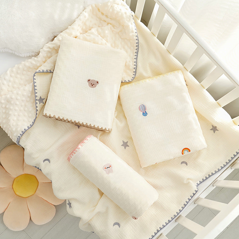 Earthy Cotton Bubble Fleece Baby Blanket