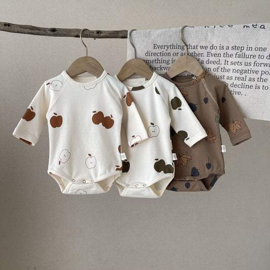 Earthy Long-sleeve Cotton Onesie