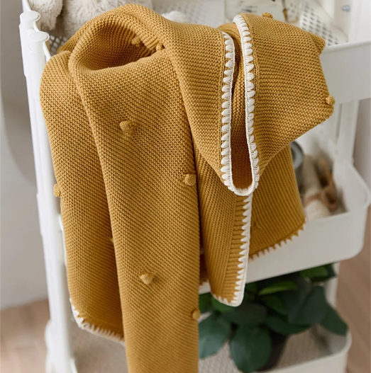 Super Soft Knitted Cotton Stroller Blanket (5 colors)