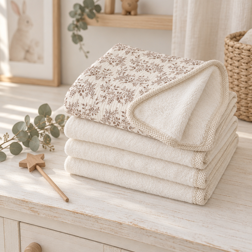 Autumn Garden Cozy Cotton Fleece Blanket