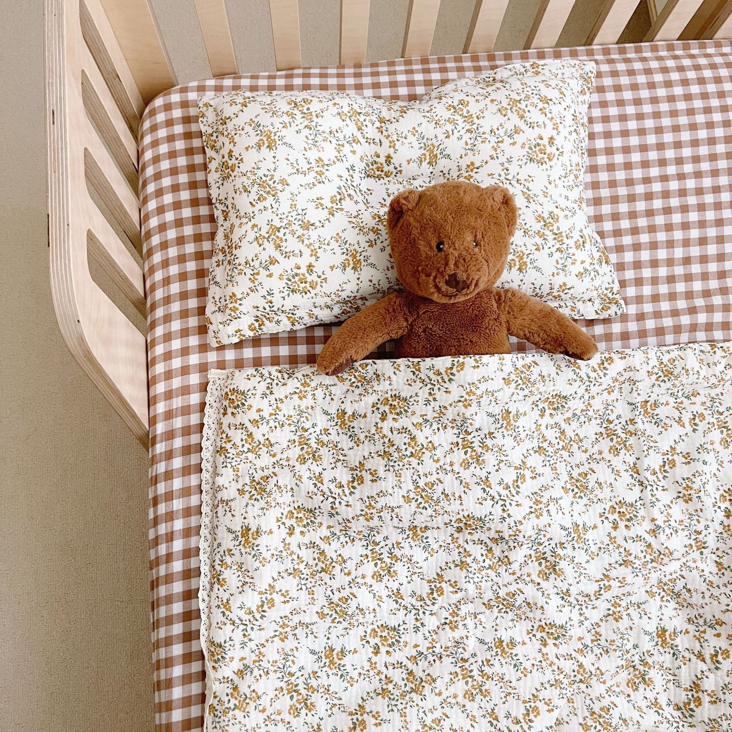 Quality Cotton Baby Quilts in Earthy Vintage Floral
