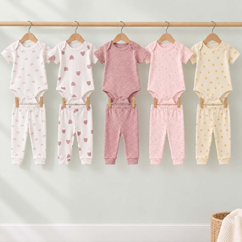 Everyday Roots 5-Pack Cotton Onesie & Pants Set
