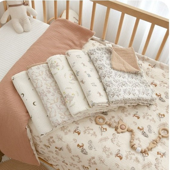 Nursery Nest Cotton Crib Quilt with Removable Cover