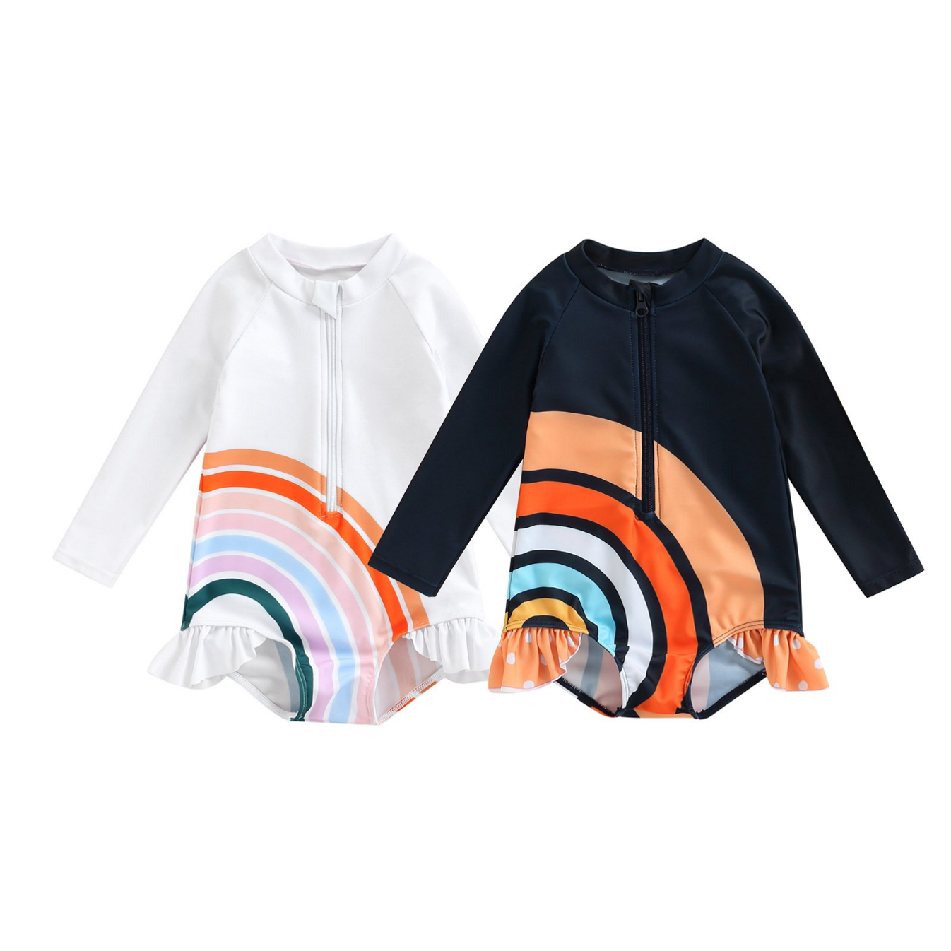 Rainbow Splash Long Sleeve Swim Suit