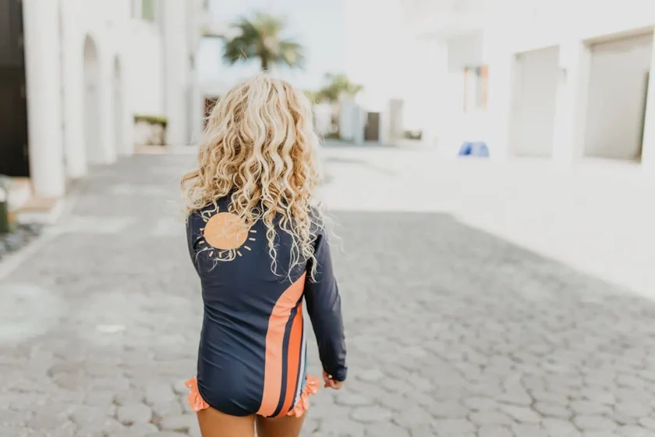 Rainbow Splash Long Sleeve Swim Suit