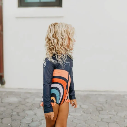 Rainbow Splash Long Sleeve Swim Suit