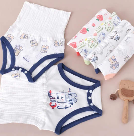 Sunny Bloomers High-Waisted Diaper Cover Shorts — 100% Cotton