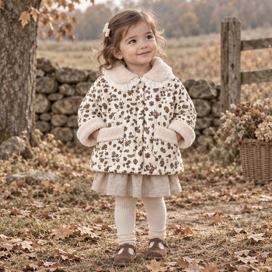 Floral Winter Coat for Girls