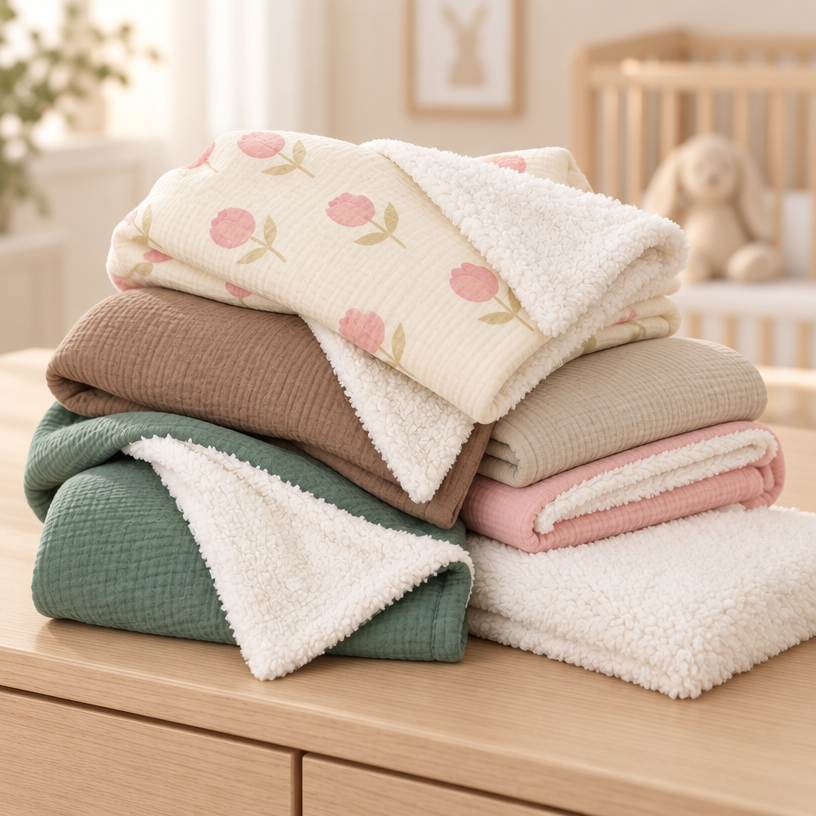 Cuddle Cloud Fleece & Muslin Cotton Baby Blanket