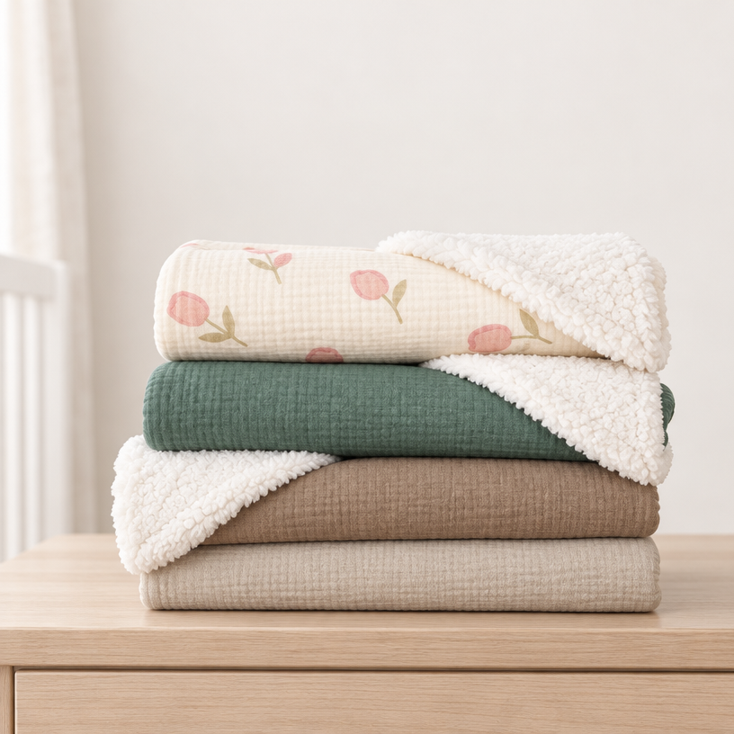 Cuddle Cloud Fleece & Muslin Cotton Baby Blanket
