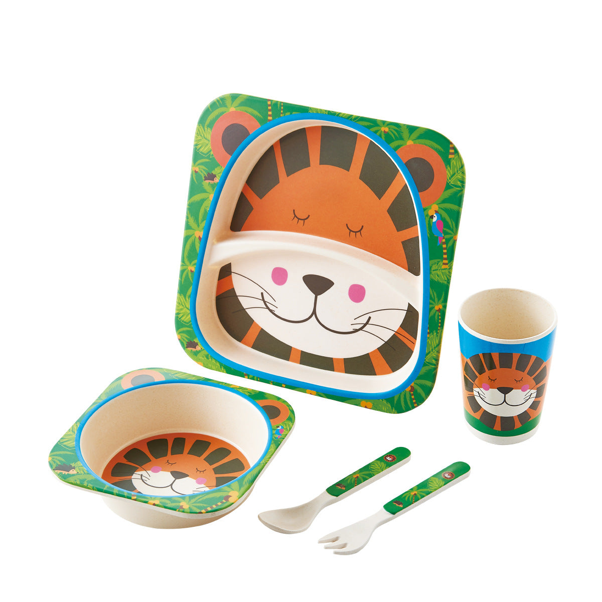 Natural Bamboo Fibre Baby Feeding Set