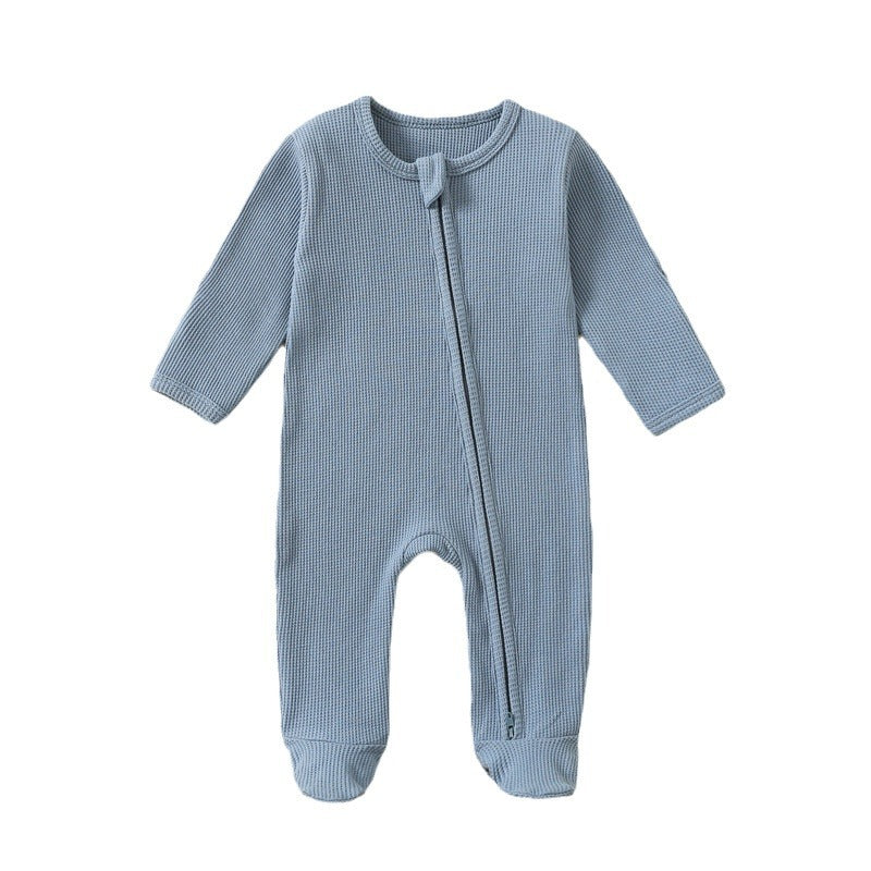 Long Sleeve Waffle Cotton Onesie