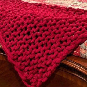 Mono Chenille Knitted Blanket