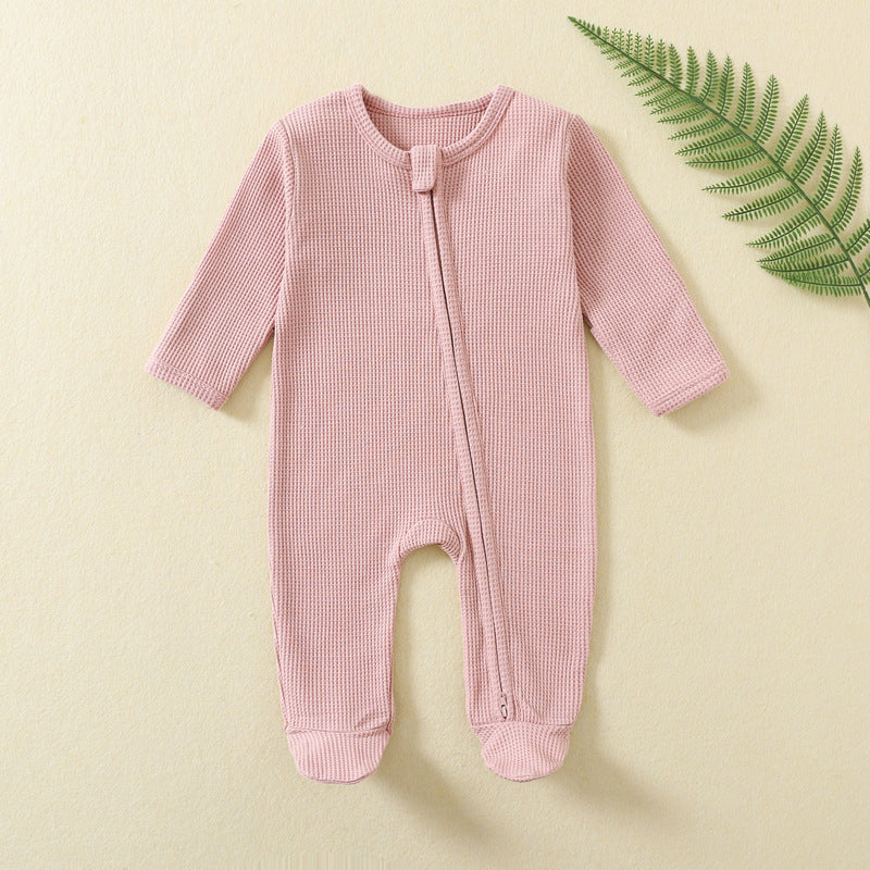 Long Sleeve Waffle Cotton Onesie
