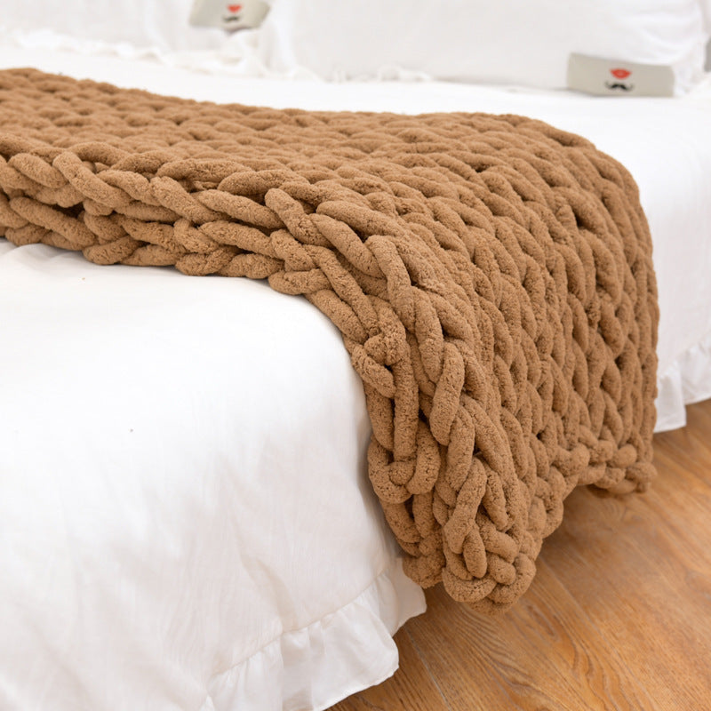 Mono Chenille Knitted Blanket