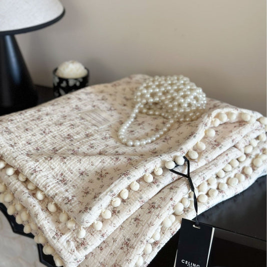 Fall Flowers Luxe Fleece Baby Blanket