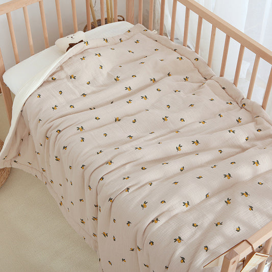 Olive Flowers Earthy Haven Crib Quilt