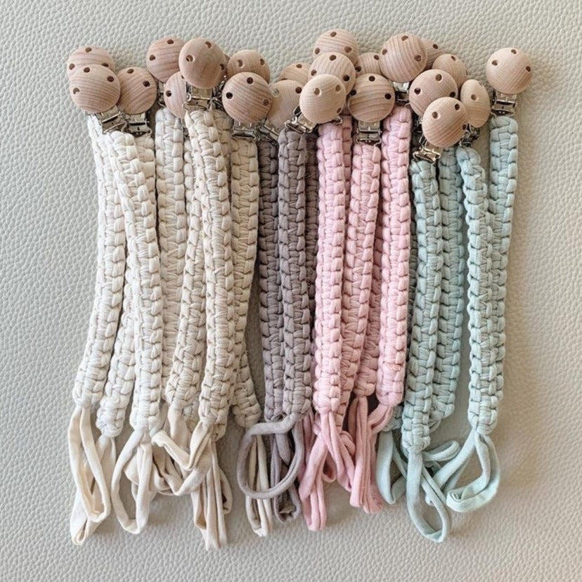 Handmade Cotton Tube Pacifier Clip Chain (Buy 2 for $34)
