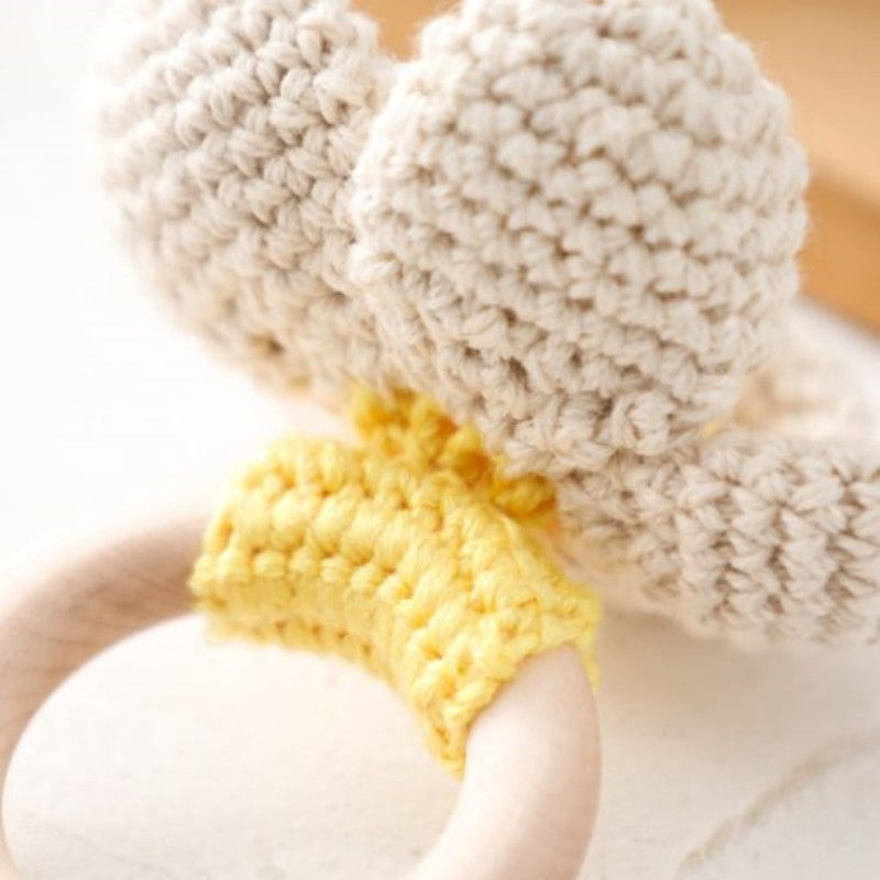 Handmade Knitted Cotton Flower Rattle