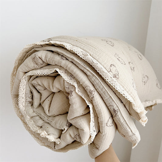 Earthy Bunnies High Quality Pure Cotton Baby Quilt