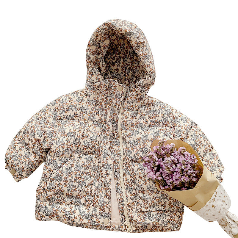 Earthy Floral Winter Coat