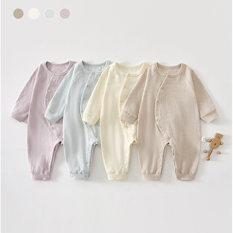 Woven Meadow Jacquard Cotton Romper — Baby Boys & Girls