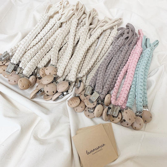 Handmade Cotton Tube Pacifier Clip Chain (Buy 2 for $34)